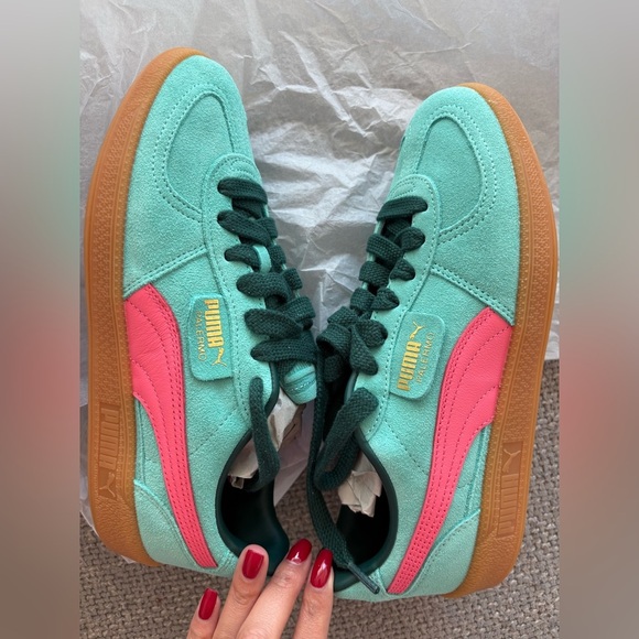 PUMA Palermo Sneakers – Aquatic Pink/Green – Size 8.5 - Picture 11 of 13